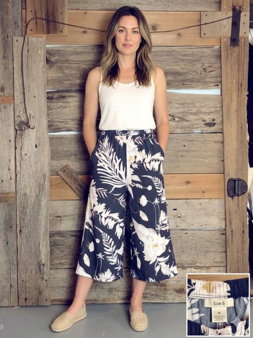ANN Glover for H&M grey cropped pant size 6